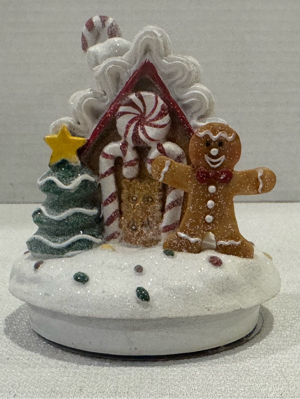 Rare 3.75" Yankee Candle Gingerbread House Jar Topper Snuffer Christmas Gumdrops